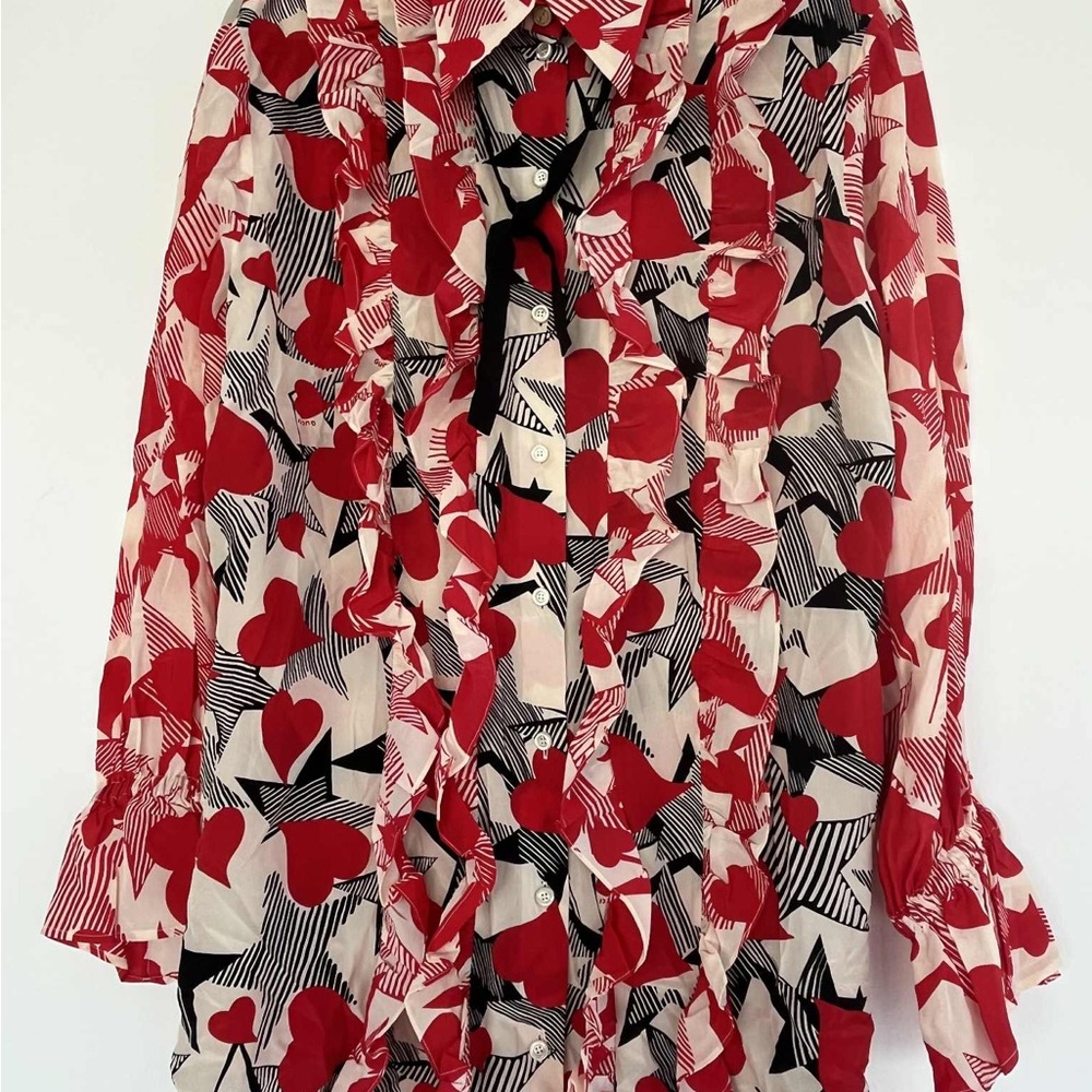 Gucci Ruffled printed silk blouse - Picture 4 of 12